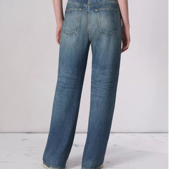 Mila Rosabella NWT medium/dark wash wide leg sweat pant jeans size M - Picture 3 of 12